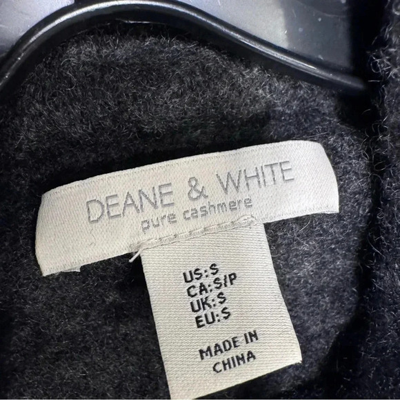 Deane and white Women’s Pure Cashmere Cowl Neck sweater Charcoal Gray Sz Small - Picture 3 of 8